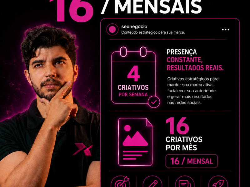 Produção Mensal 4 conteúdos por semana 16/mensais